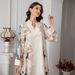 Modest Abaya Dress Muslim Women's Printed Abaya Robe Fashionable Middle East Design Polyester Women's Clothing_ecoleips.com