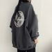Women's plus Size Moon Long Sleeve Sweatshirt American Style Loose Fit Crew Neck Trendy Chic Top New 2024_ecoleips.com