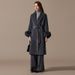 Luxury 100% Baby Alpaca Wool Coat – Fox Fur Cuffs & Longline Winter Overcoat For Women_ecoleips.com
