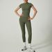 Women's Quick Drying Yoga Sports Set Two Piece Fitness Suit Short Sleeved Sportswear for Fitness_ecoleips.com
