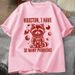 Houston I Have So Many Problems T-shirts Women Funny Raccoon In Space Vintage Animal Space T Shirt Casual Summer Tops_ecoleips.com
