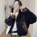Retro Plaid Patchwork Denim For Women 2026 Spring And Autumn New Loose Casual Versatile Petite Jacket Top_ecoleips.com