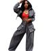 Women's Clothing Women's Casual Loose Fitting Denim Suit_ecoleips.com