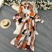Resort Style Two-Piece Set For Women, Autumn French Print Loose Long Sleeve Top And High-Waisted Straight-Leg Casual_ecoleips.com