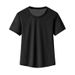 New Waistband Sports Short Sleeved Women's Casual Loose Running Yoga Suit Breathable Fitness T-shirt Cover Up_ecoleips.com