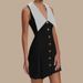 K High-end Slim-fit Evening Gown With A Large Collar, Metal Buttons, Sleeveless Design, Waist-cinching, And Slimming Effect For A Noblewoman's Style_ecoleips.com