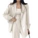 Women's Brown Suit Jacket Petite Style Fashionable Korean Casual Set Spring Autumn_ecoleips.com