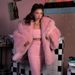 Luxury Pink Faux Fox Fur Coat – Plush Winter Jacket With Quilted Lining (S/M/L) – Elegant British-Style Outerwear_ecoleips.com