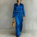 2026 European And American Cross-border Independent Station Long-sleeved Elegant Casual Slit Satin Dress_ecoleips.com
