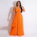 Women's Clothing Sexy Chiffon Wrapped Chest Naked Back Wide Leg Jumpsuit_ecoleips.com