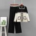 Women's Loose Knitted Cardigan Two Piece Set European American Style Autumn Winter Fashion Casual Suit Contrast Lapel_ecoleips.com