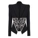 Fashion New Style Heavy Beading Diamond Waist Slimming High end Quality Women's Suit Jacket Tops_ecoleips.com