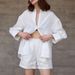 Women's Pure Linen Shorts Elastic Waist Solid Color Casual Pants Loose Fitting Spring Summer Old Fashioned Style Rolled up Hem_ecoleips.com