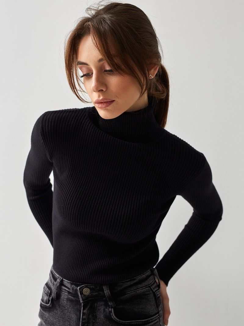 Women's Turtle Neck Knitted Bottoming Shirt Autumn Knitted Sweater Turtleneck Pullover Woman_ecoleips.com