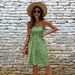 Women's High Waist Slim Fit Dress Printed Bandeau Spaghetti Strap Sexy Casual Dress_ecoleips.com