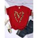 Cross-border Fashion Clothing New Casual Leopard Heart Print Women's Short-sleeve T-shirt For Summer_ecoleips.com