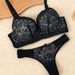 Aria Basics Hot-selling European American Lace Women's Bra Set, Sexy Color-blocked Lingerie And Panties_ecoleips.com