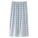 Soft Modal Female's Calf-Length Home Trousers Plaid Print Sleep Pants Women Pajamas Bottoms Sleepwear Pajama Pants Pijamas Mujer_ecoleips.com