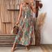 European And American Cross-border Foreign Trade Women's Draped Slip Bohemian Resort-st Long Dress, Artistic Retro_ecoleips.com