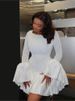 Autumn Long Sleeve Ruffles Mini Dress Women's New Fashion O Ncek Elegant Bodycon Casual Dresses For Women Robe Femme Vestidos_ecoleips.com