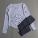 Fitness Suits Yoga Suits Long Sleeved Tops For Women Loose Breathable Yoga T Shirt Cover Up V Neck Quick Drying Running Sports_ecoleips.com