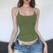 Eurean And American Women's Clothing 2026 Summer New Fashion Invisible Strap Sexy Hot Girl Solid Color Slim Fit Tank_ecoleips.com