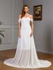 Women's Clothing Double Shoulder Lace Chiffon Splicing Wedding Dress_ecoleips.com