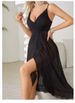 K New Sexy Lingerie Nightclub Sexy V-neck Backless Sleeveless Suspender Dress_ecoleips.com