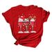 Large Size Merry Christmas Tree Santa Claus Retro Women's Fashion White Loose Short-sleeve T-shirt_ecoleips.com