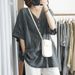 A Casual And Elegant Short-Sleeved V-Neck Top With A Half-Button Design For Summer, Featuring A Retro And Artistic Style_ecoleips.com