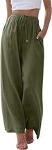 Women's Clothing Linen Wide-Leg Pants For Women – Relaxed Fit, Drawstring Waist, Pockets, Plus Size (S-3XL, 23 Colors)_ecoleips.com