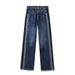 Women's Denim Jacket & Wide Leg Jeans Set - Stylish Cropped Button-Up Top With High Waist Slimming Pants For Casual & Office Wear_ecoleips.com