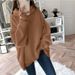 K Fashion Women's Casual Knitted Sweater Loose Solid Color Turtleneck Sweater Women's Clothing_ecoleips.com