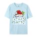 European And American Cross-border Foreign Trade Women's Clothing Christmas-themed Round-neck Printed Short-sleeve_ecoleips.com