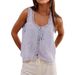 Aria Basics Aria Basics European And American Cross-Border Hot Sale 2025 Summer New Women's Hollow Out Vest V-Neck Top In Stock Immediate_ecoleips.com