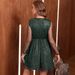 2025 New Elegant Short Skirt Solid Color Long Sleeve V-neck Mesh Women's Dress_ecoleips.com