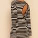 Talenza Knit Striped Mini Dress Women's Fashion Backless Cutout Long Sleeve Knit Dress Beach Vacation Boho Loose Casual Dresses_ecoleips.com