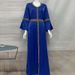Modest Abaya Dress Elegant Dress With Rhinestone Detailing - Long Sleeve Muslim Dress For Women, Embellished Maxi Dress Southeast Asia Middle East_ecoleips.com