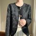 Silk Satin 2026 Spring-summer Women's New Round-neck Elegant Fashion Buttoned Solid Color Jacquard Blazer Jacket_ecoleips.com