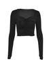 AB378 European And American Early Spring New Long-sleeve V-neck Cropped Tight-fitting Street Style Ruched_ecoleips.com