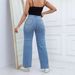 Women's Clothing New Elastic Hole Loose Bell Bottom Pants_ecoleips.com