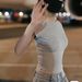 Women's Solid Color Fitted Short Sleeve T-Shirt Stretch Cotton Slim Fit Cropped Top for Casual Layering_ecoleips.com