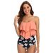 Aria Basics Europea Ad America Cross-Border Trade New High-Waisted Swimsuit Amazo Ruffled Coservative Two-Piece Bikii For_ecoleips.com