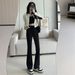 Aria Basics Flared Supermodel 4.0 Spring Women's New Nylon-cotton Flared Long-leg Casual Pants_ecoleips.com