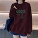 Women's Korean-style Loose-fitting Round-neck Thin Sweatshirt, New Autumn High-end Slim-fit Mid-length Plus-size_ecoleips.com