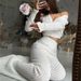 2025 Spring And Summer Cross Border New Knitted Suit Women's Perspective Casual Solid Color Hollow High Waist Trousers Commuter Suit_ecoleips.com