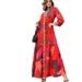 Women's Clothing New Fashion Bright Print Stitching Bag Buckle Dress Casual Women's Dress_ecoleips.com