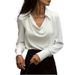 Wholesale Of Solid-Color, Simple And Stylish Women's Shirts And Blouses With A Wavy Collar For Autumn_ecoleips.com