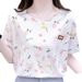 Short-sleeved T-shirt Women's Top Summer Dress New Loose Large Size Small Fresh Design Niche T-shirt Floral Shirt_ecoleips.com