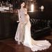 Luxurious High-End Mermaid Style Evening Gown With Long Train Halter Neck Wedding Dress For Banquet Hosts Sexy Haute Couture Party Wear_ecoleips.com